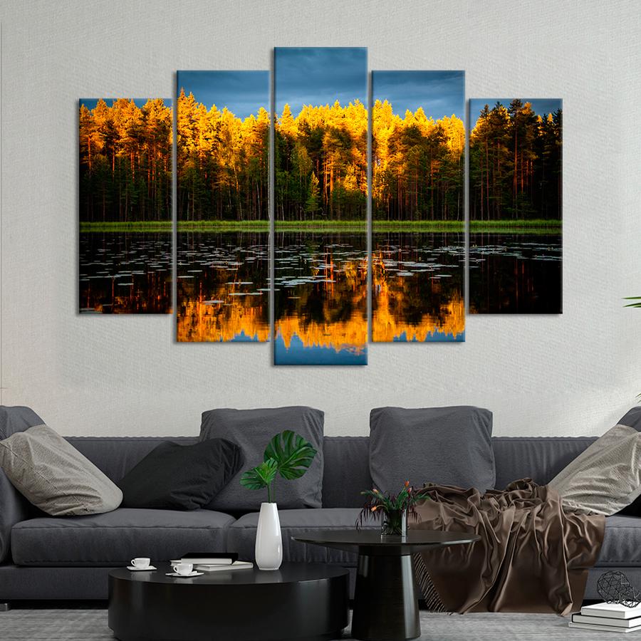 Картина природа Осенняя природа на берегу озера 137x85 см (A1090-5)