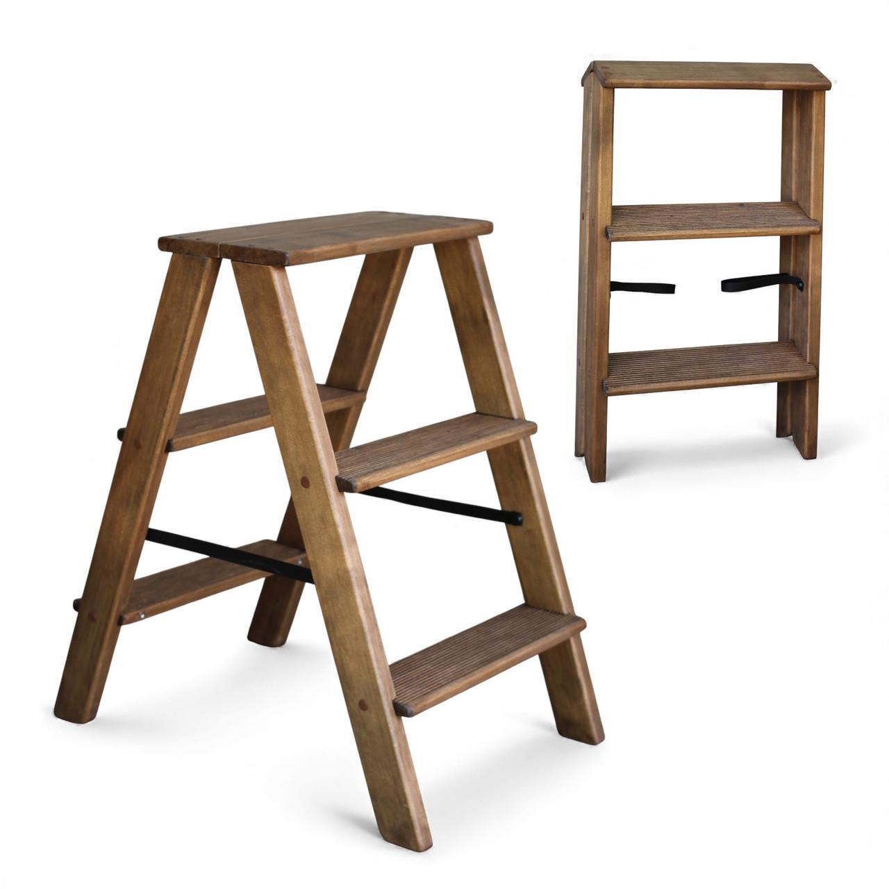 Табурет-лестница деревянный Студія Дерева Вільха Вестерн бытовой двусторонний 3 ступеньки Палисандр (31002896) - фото 4 Табурет-лестница деревянный Студія Дерева Вільха Вестерн бытовой двусторонний 3 ступеньки Палисандр (31002896) - фото 4