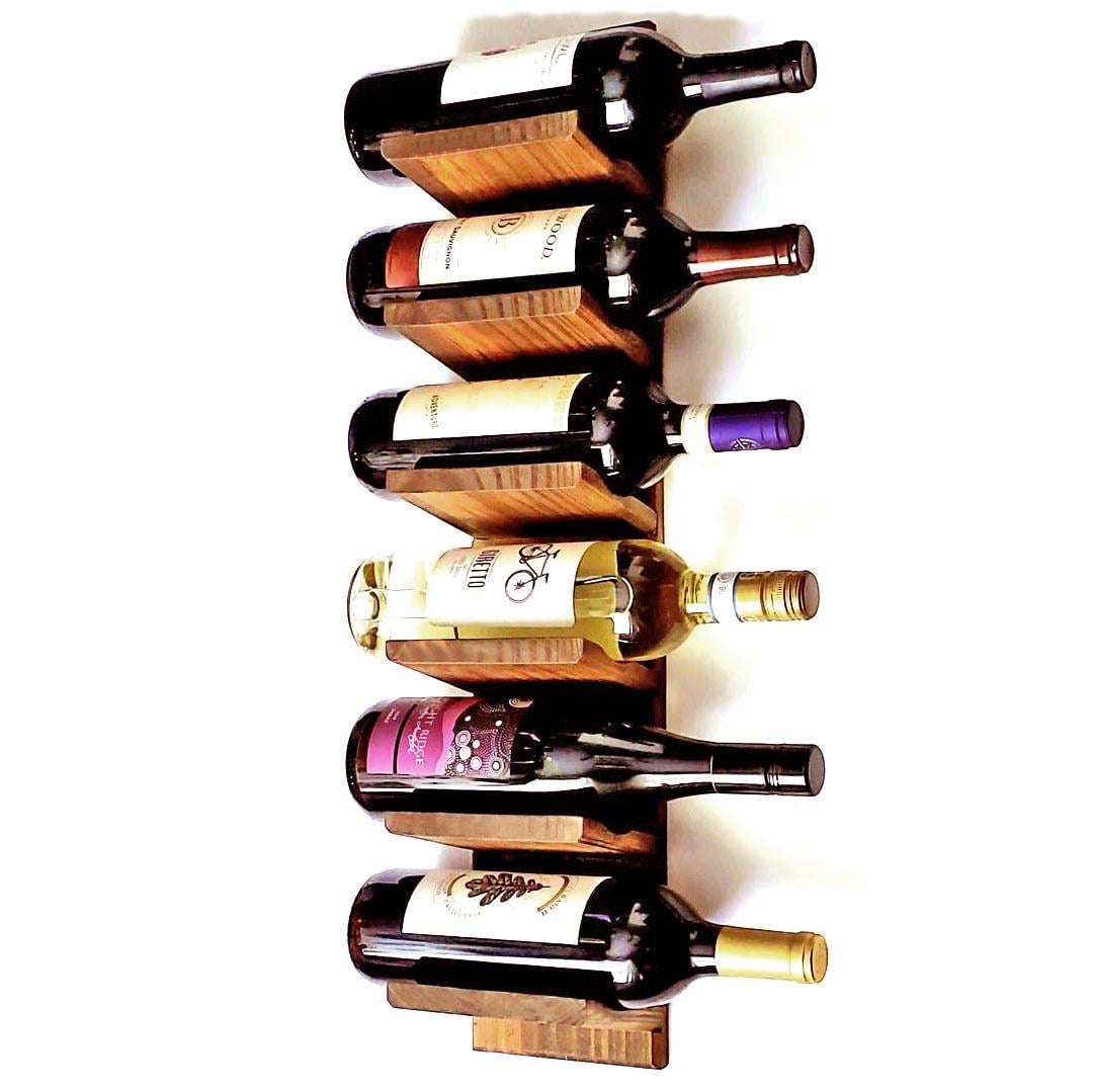 Полка для вина настенная из дерева Тахара 6 Шафран (ПНК-604006)