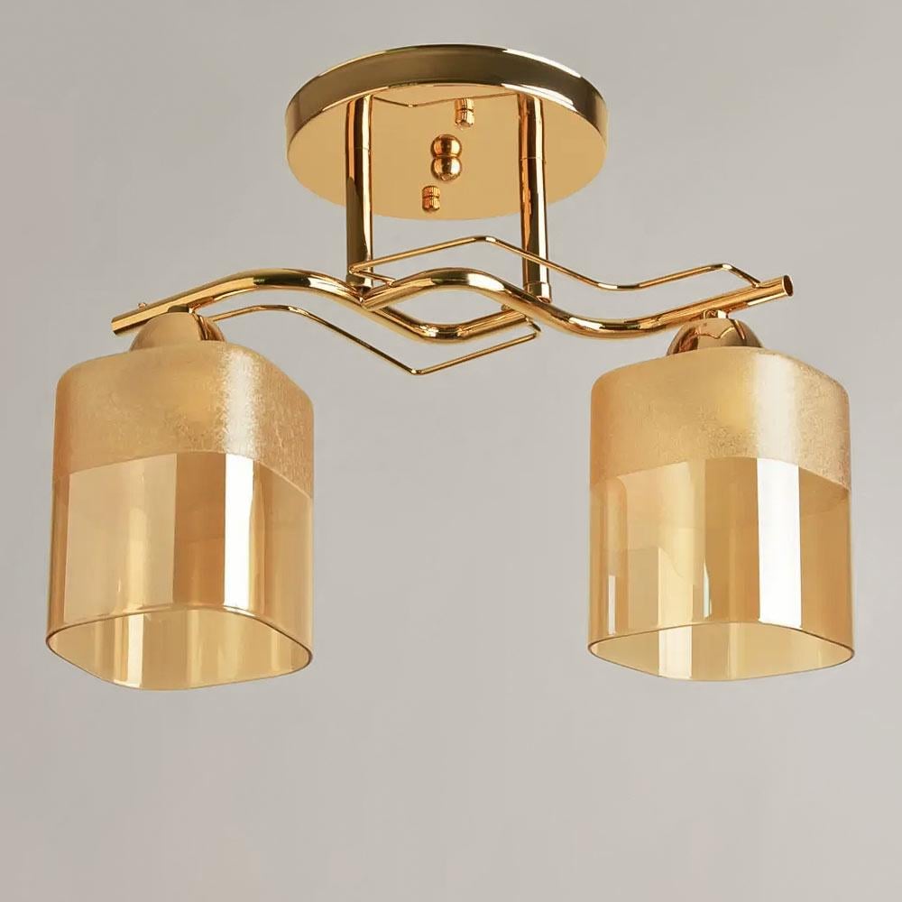 Люстра потолочная Light House SH-19532/2 FG 340х160х250 мм Золотой/Янтарный