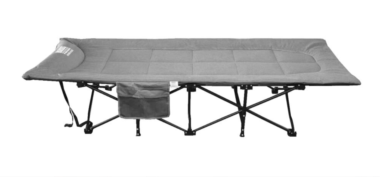 Ліжко туристичне розкладне Bass Polska BH 31007 з матрацом 198x68x40 см Сірий