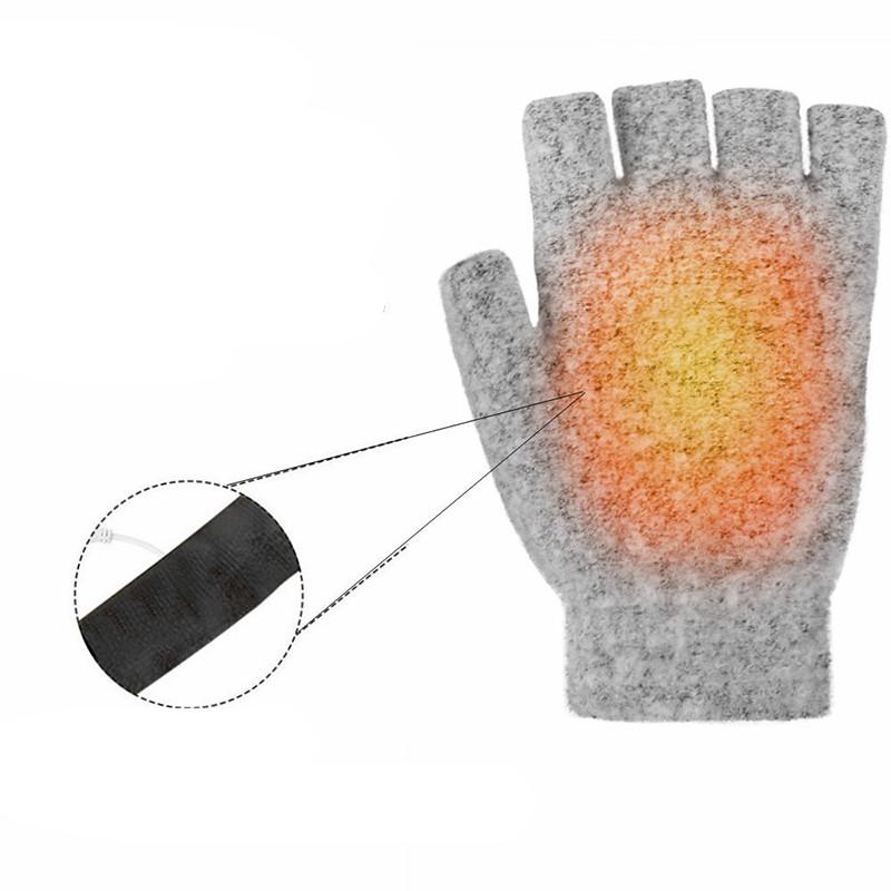 Рукавички-мітенки зимові жіночі Lesko 2020 USB-підігрів регулюється застібкою Gray (24366744) - фото 2