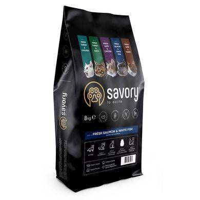 Сухой корм для длинношерстных кошек Savory лосось 8 кг (30037)