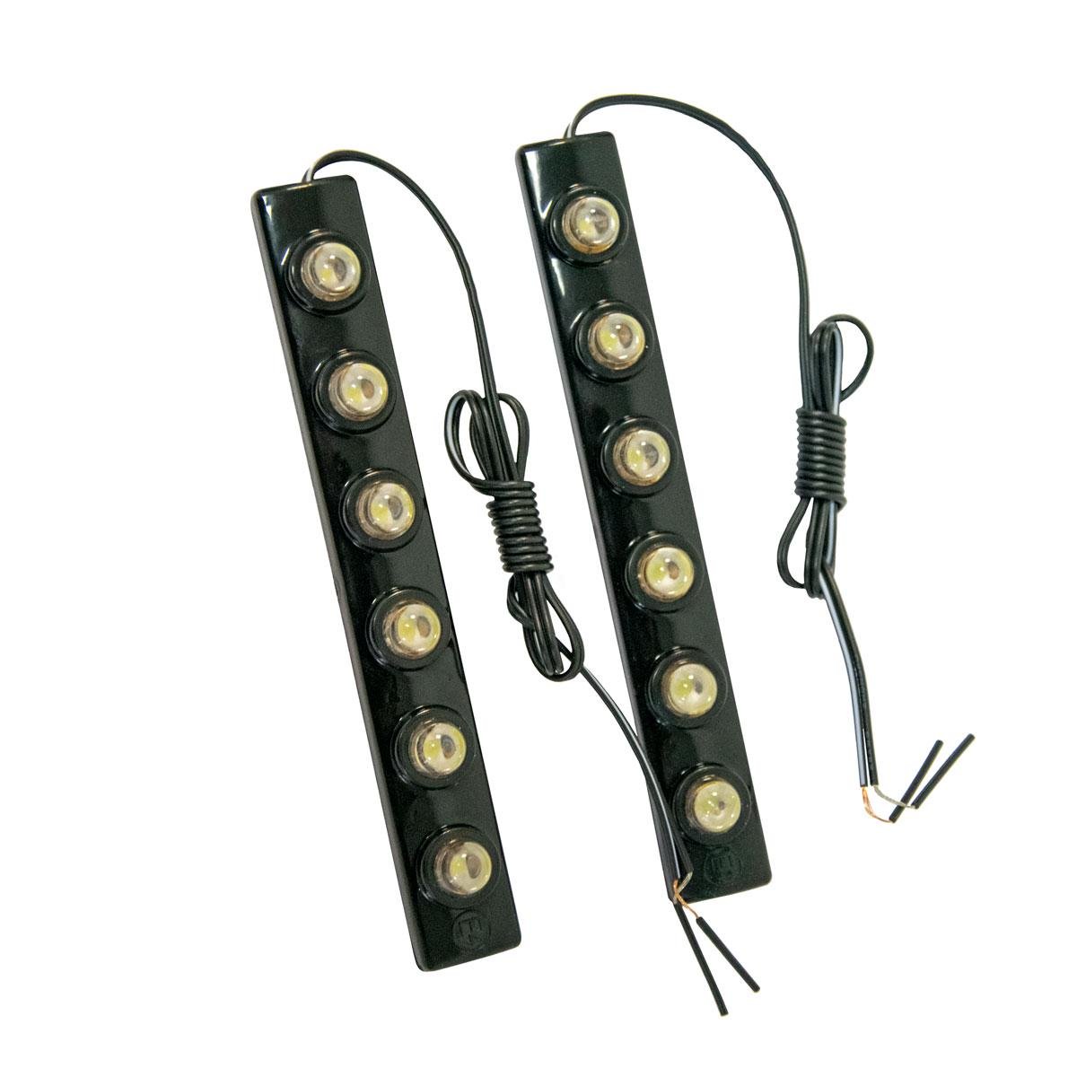 Огни дневные ходовые DRL-DIY 12V 6 LED для автомобиля ДХО 13 см (1009703-Black) - фото 5