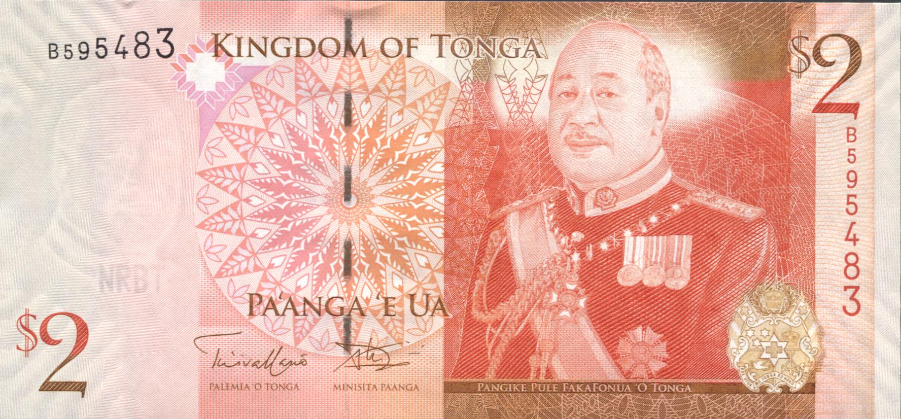 Коллекционная банкнота Тонга 2009 2 паанга P38 2 UNC