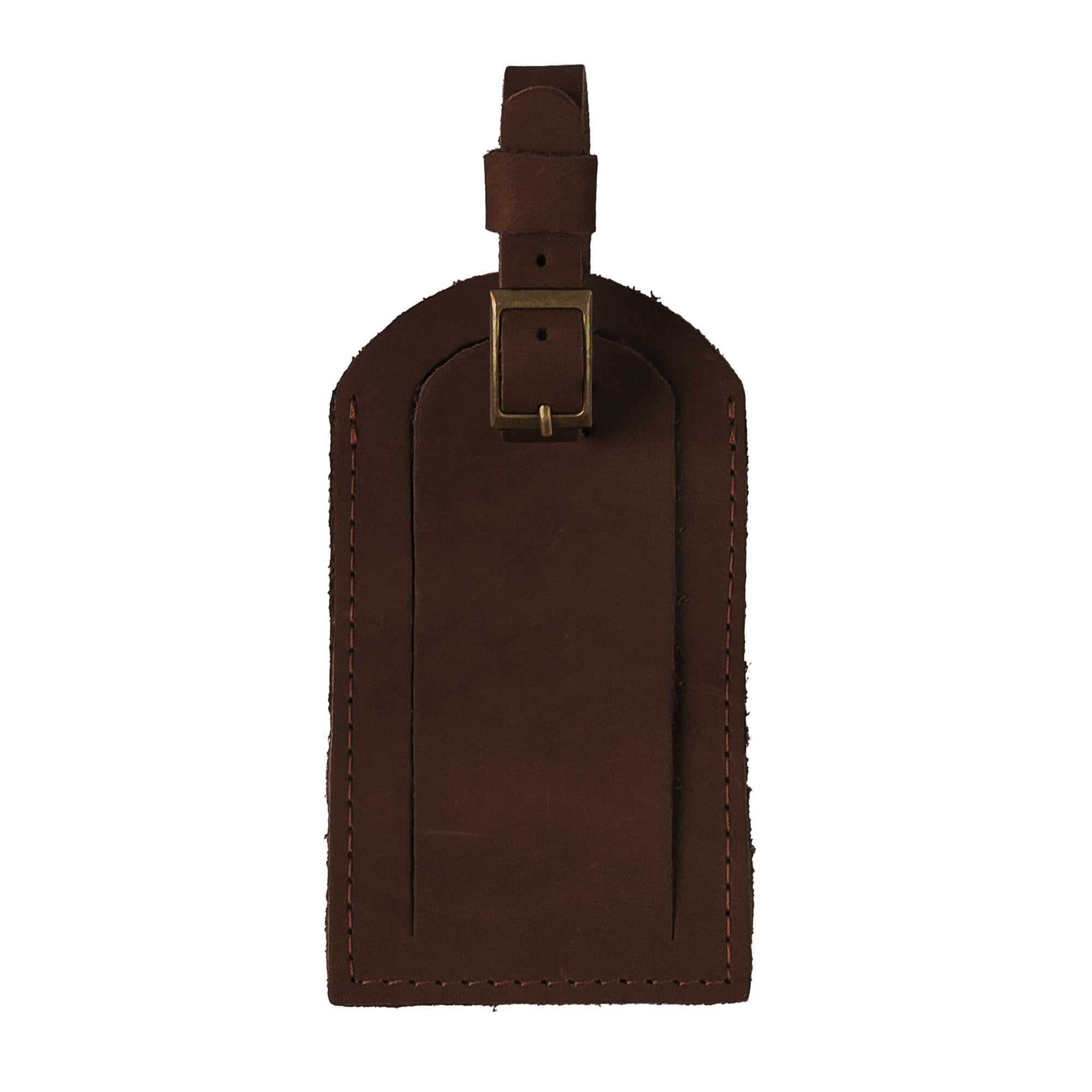 Бірка шкіряна для сумки/багажу з персоналізацією Темно-коричневий (116706)