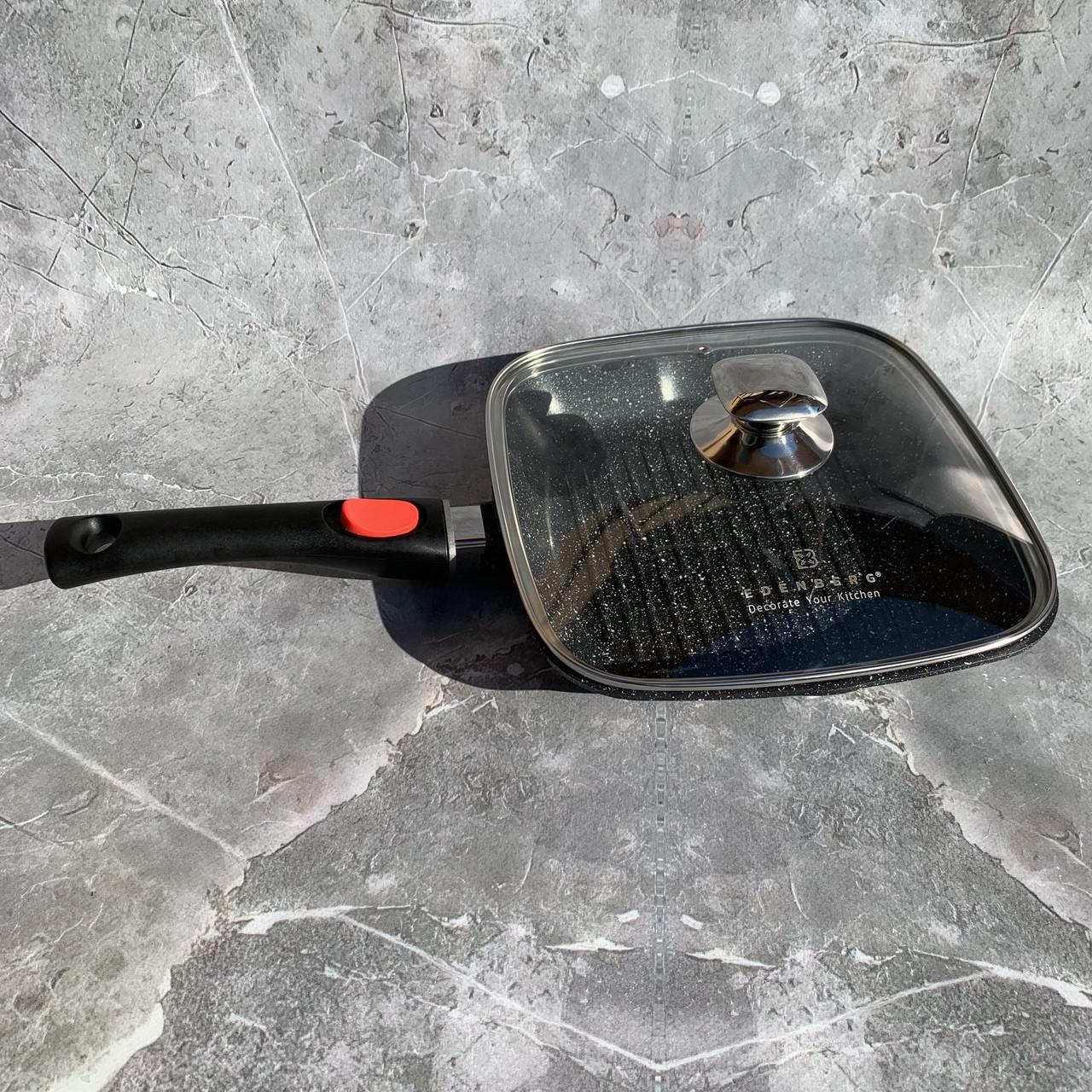 Сковорода-гриль зі знімною ручкою індукційне дно Edenberg EB-8129 мармурове антипригарне покриття 24 см (2530554850) - фото 6