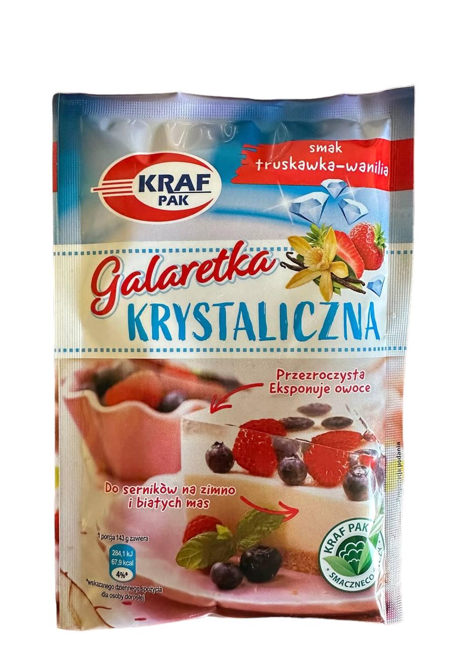 Желе кристаллическое Kraf Pak со вкусом клубника-ваниль 70 г 20 шт.
