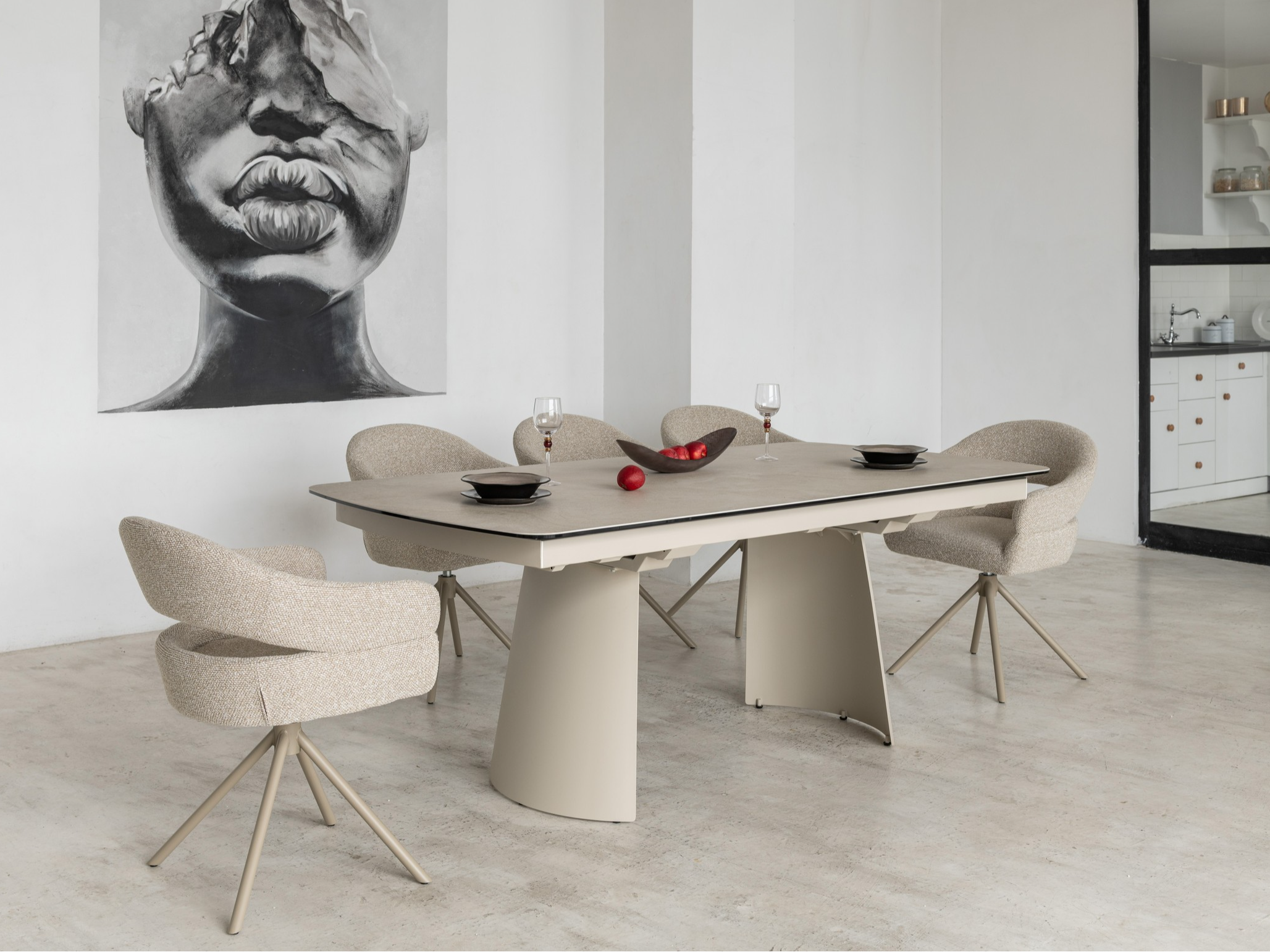 Обідній стіл розсувний Vetro Mebel Вольтерра 2000/2800х1000x760 мм Делікато бежевий/Бежевий (TML-1305) - фото 7 Обідній стіл розсувний Vetro Mebel Вольтерра 2000/2800х1000x760 мм Делікато бежевий/Бежевий (TML-1305) - фото 7