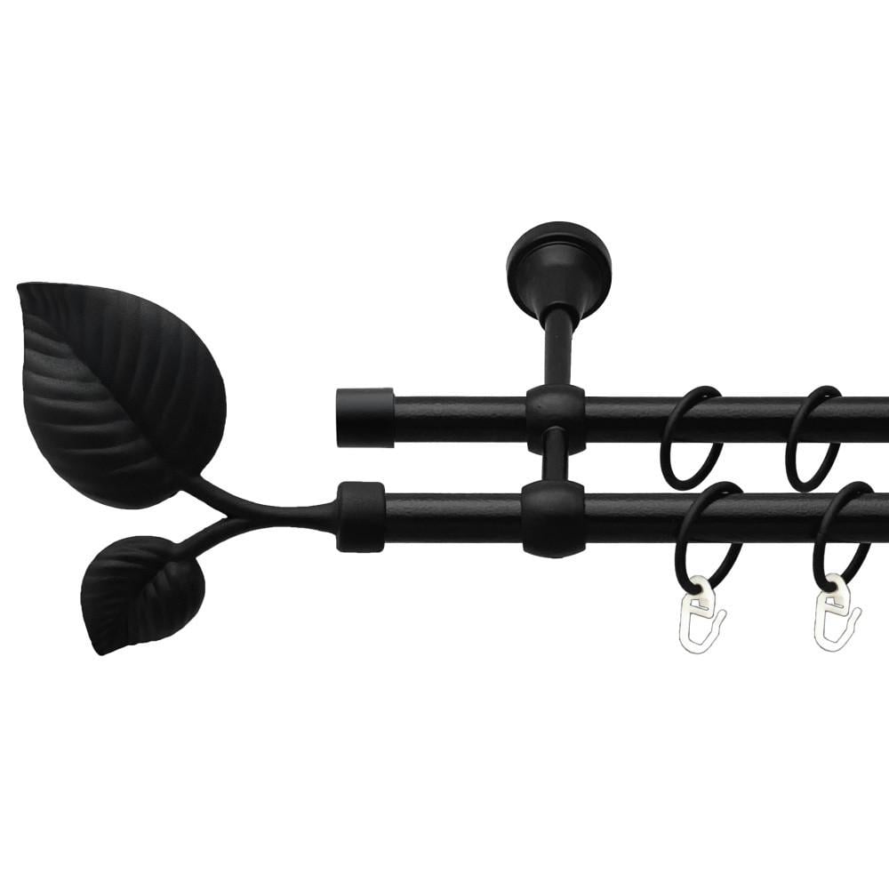 Карниз для штор Orvit Листок дворядний гладкий 240 см Чорний (00-00023998)