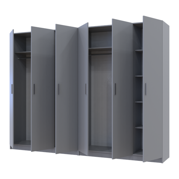 Шкаф для одежды Doros Промо 3+3 ДСП 270х48х204 см Серый (26514977)