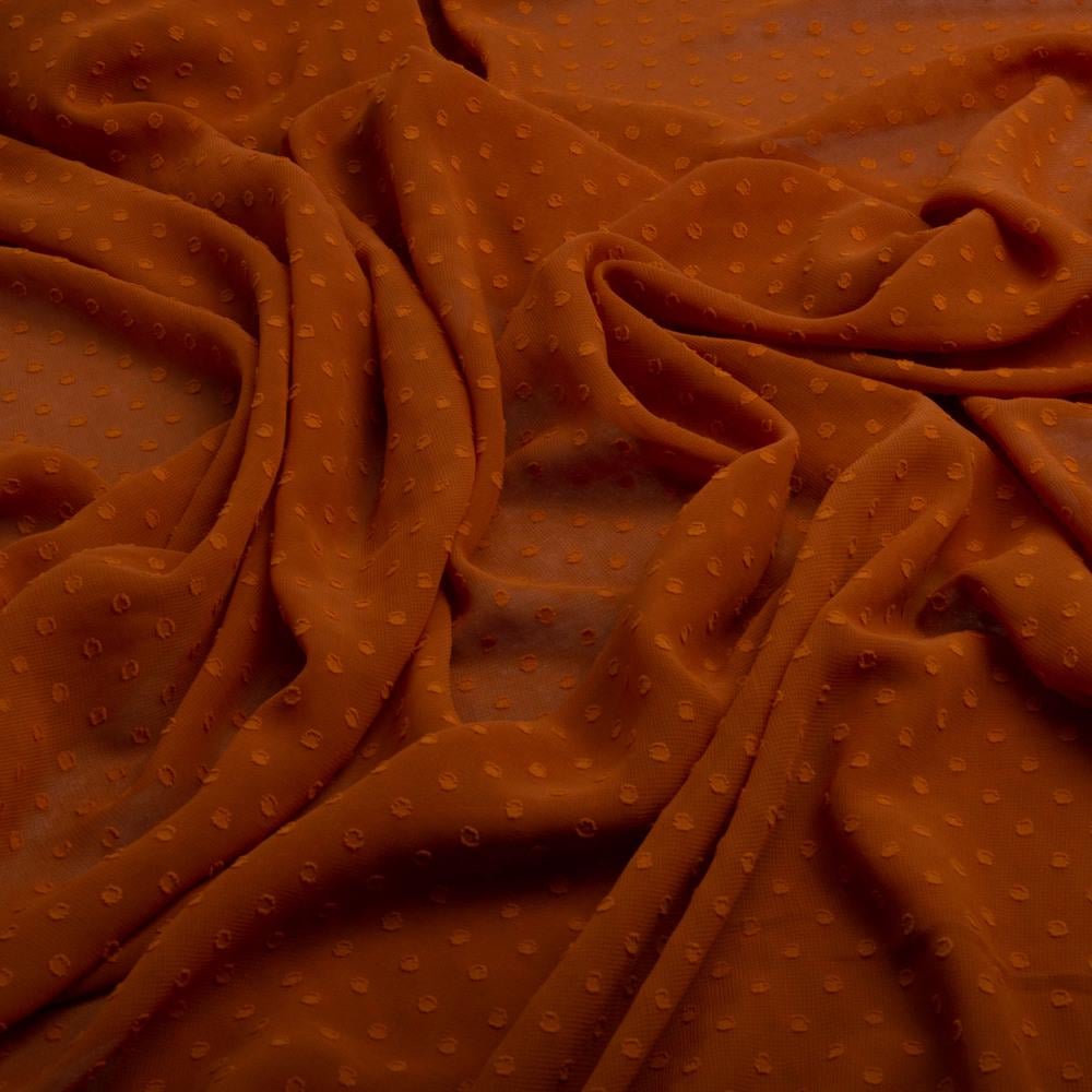 Ткань плательная шифон жаккард руда