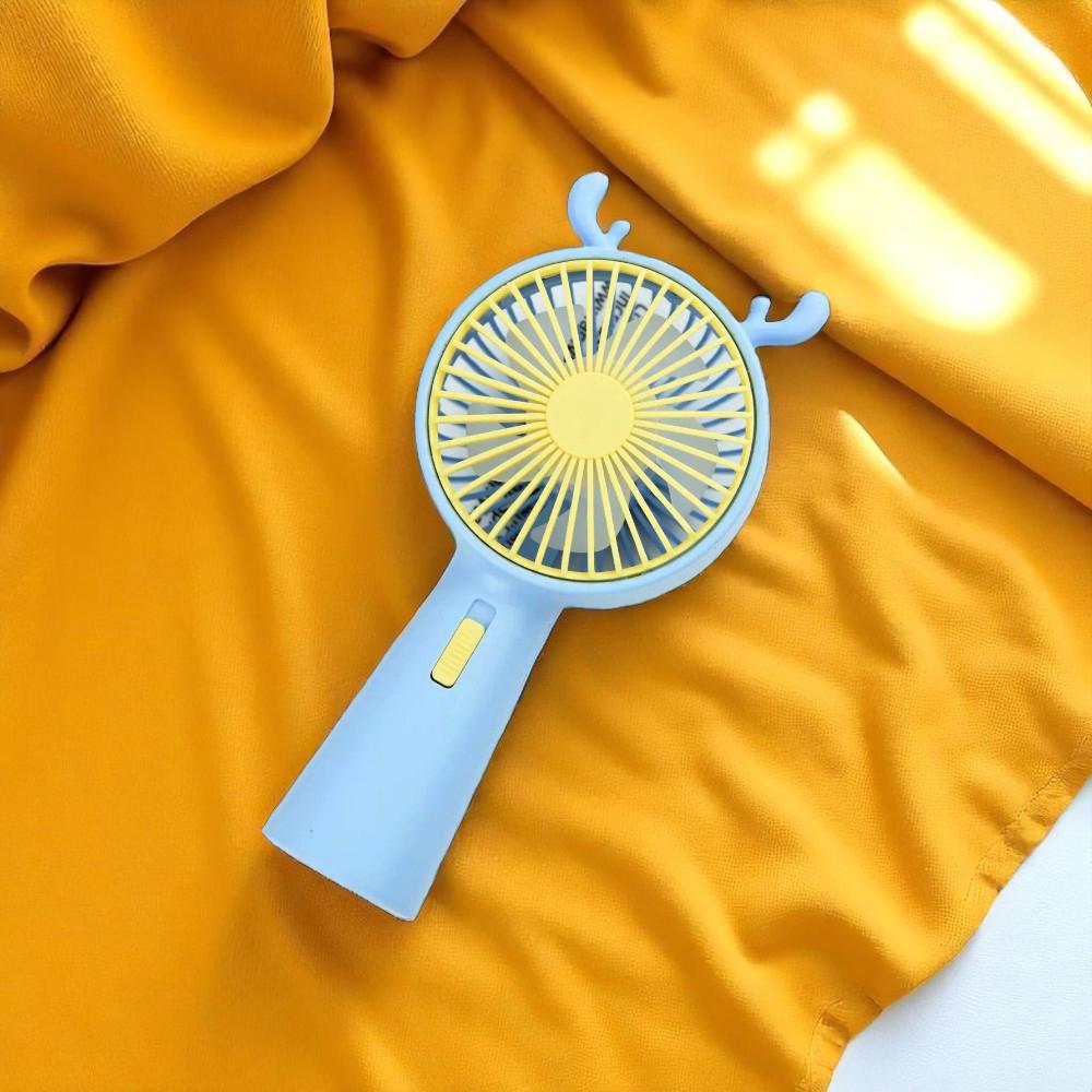 Вентилятор портативний Оленя з ріжками на акумуляторі та USB Блакитний (51-бла-39559) - фото 7 Вентилятор портативний Оленя з ріжками на акумуляторі та USB Блакитний (51-бла-39559) - фото 7