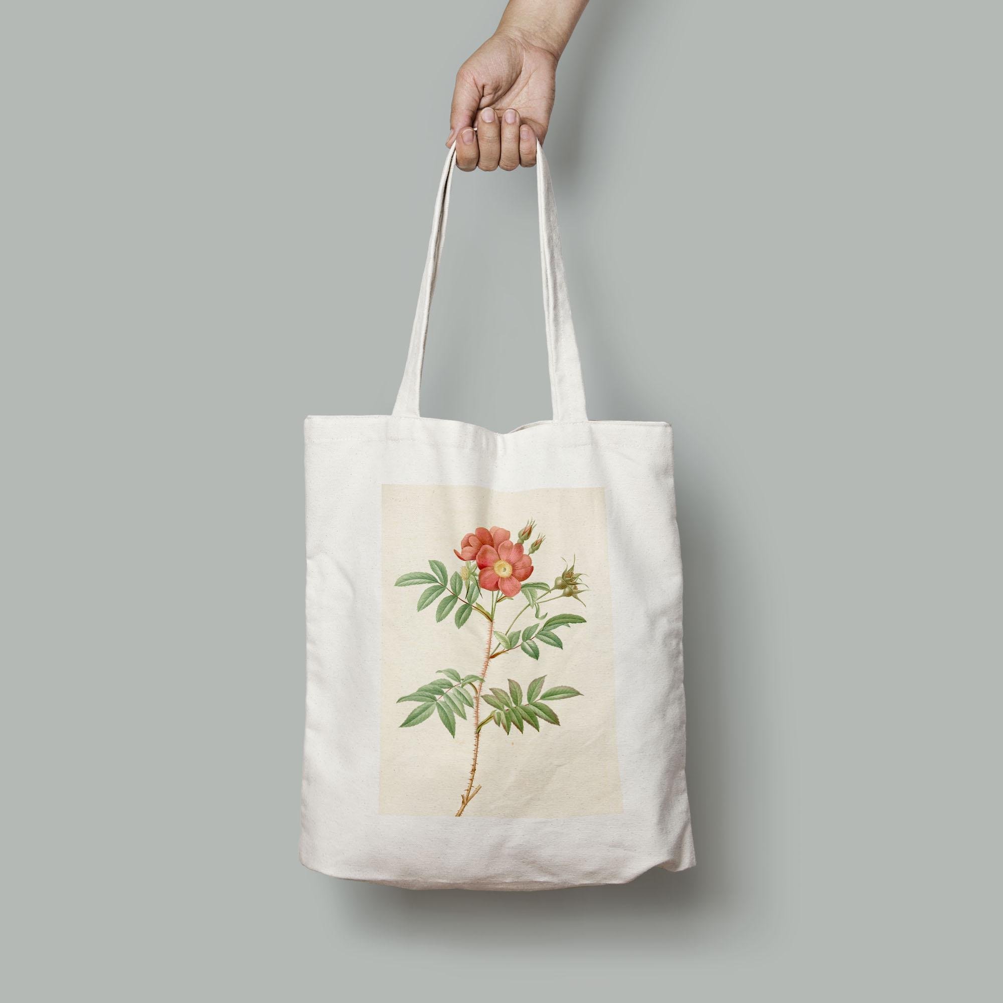 Эко-сумка Винтажный акварельный рисунок шиповник повислый шопер (Flowers1919007_Bag)