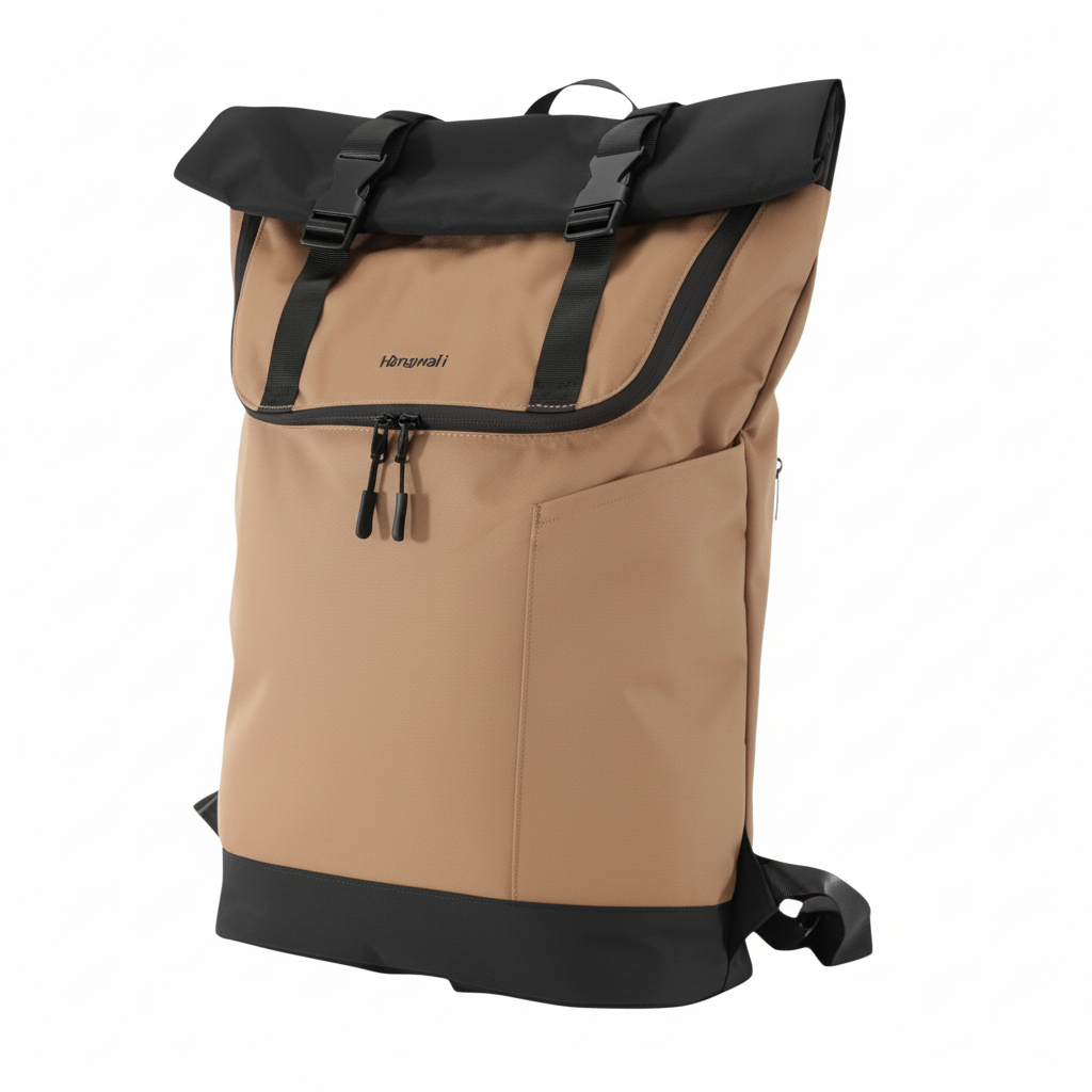 Рюкзак ролтоп Himawari R37005 с отделением для ноутбука 50×30×14 см Коричневый с черным (634787)