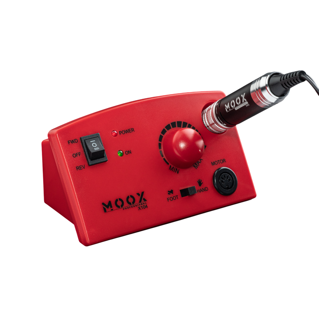 Фрезер профессиональный Мокс X104 65 Вт 45000 об/мин для маникюра и педикюра Красный