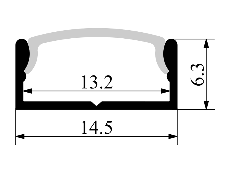 Профіль алюмінієвий для світлодіодної стрічки LEDUA АЛ-02-2 накладний 2 м Чорний (4290) - фото 3