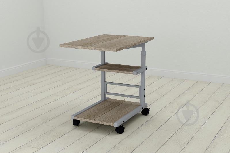 Стол приставной Ferrum-decor Адан 62x40x60 металл Серый ДСП Дуб Дуб Сонома Трюфель 16мм (ADA0019)