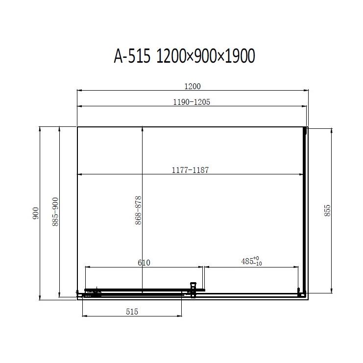 Душова кабіна Dusel А-515 двері розсувні/скло тоноване 120х90х190 (551592) - фото 2