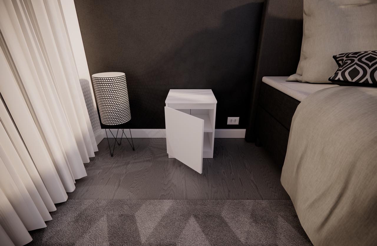 Тумба приліжкова MEBEX 40х40х54,5 см Білий (VS2D400WH) - фото 4 Тумба приліжкова MEBEX 40х40х54,5 см Білий (VS2D400WH) - фото 4