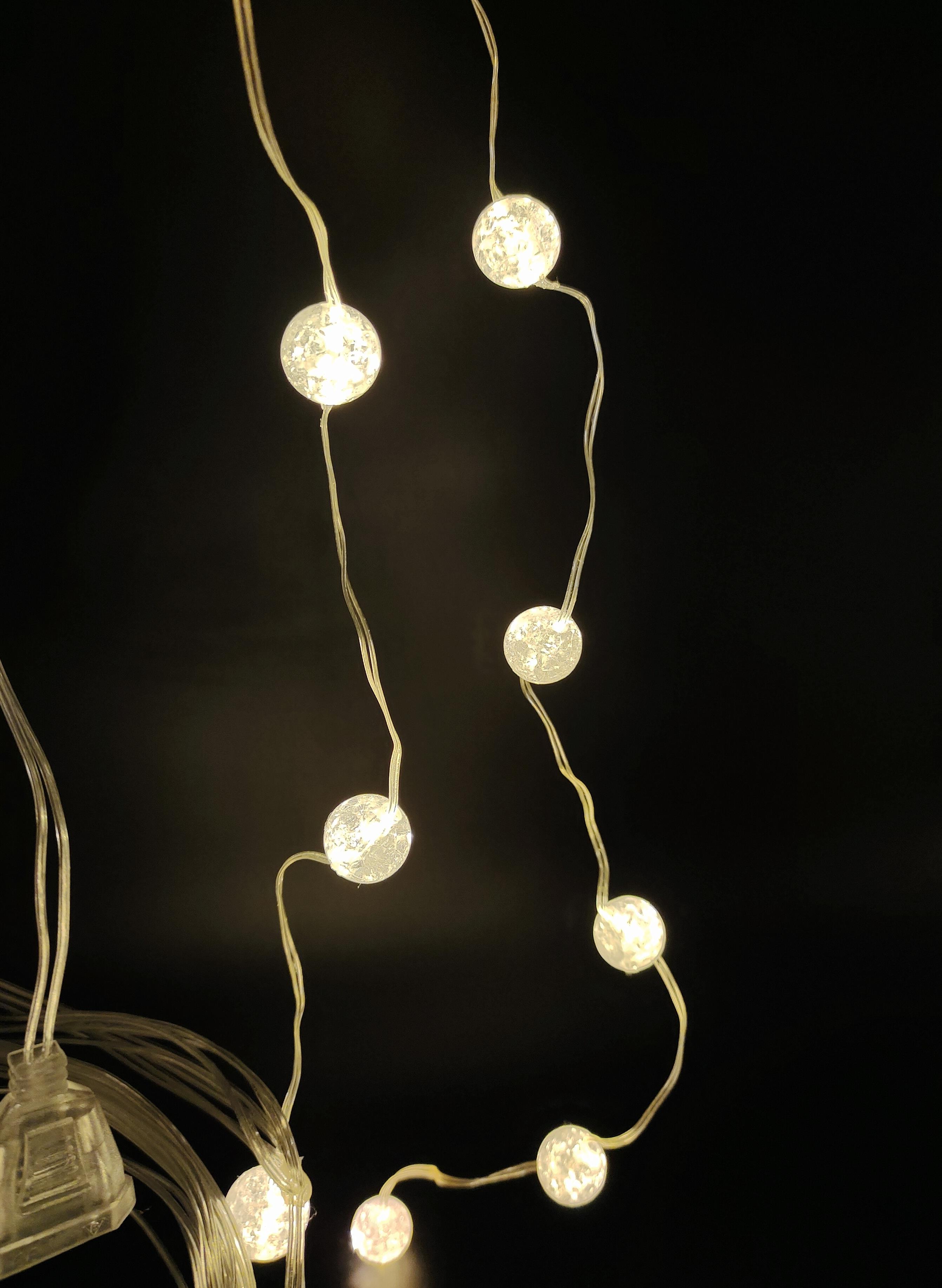 Гірлянда-штора Кульки 50 LED 3х0,4/0,6 м Теплий-білий (441)