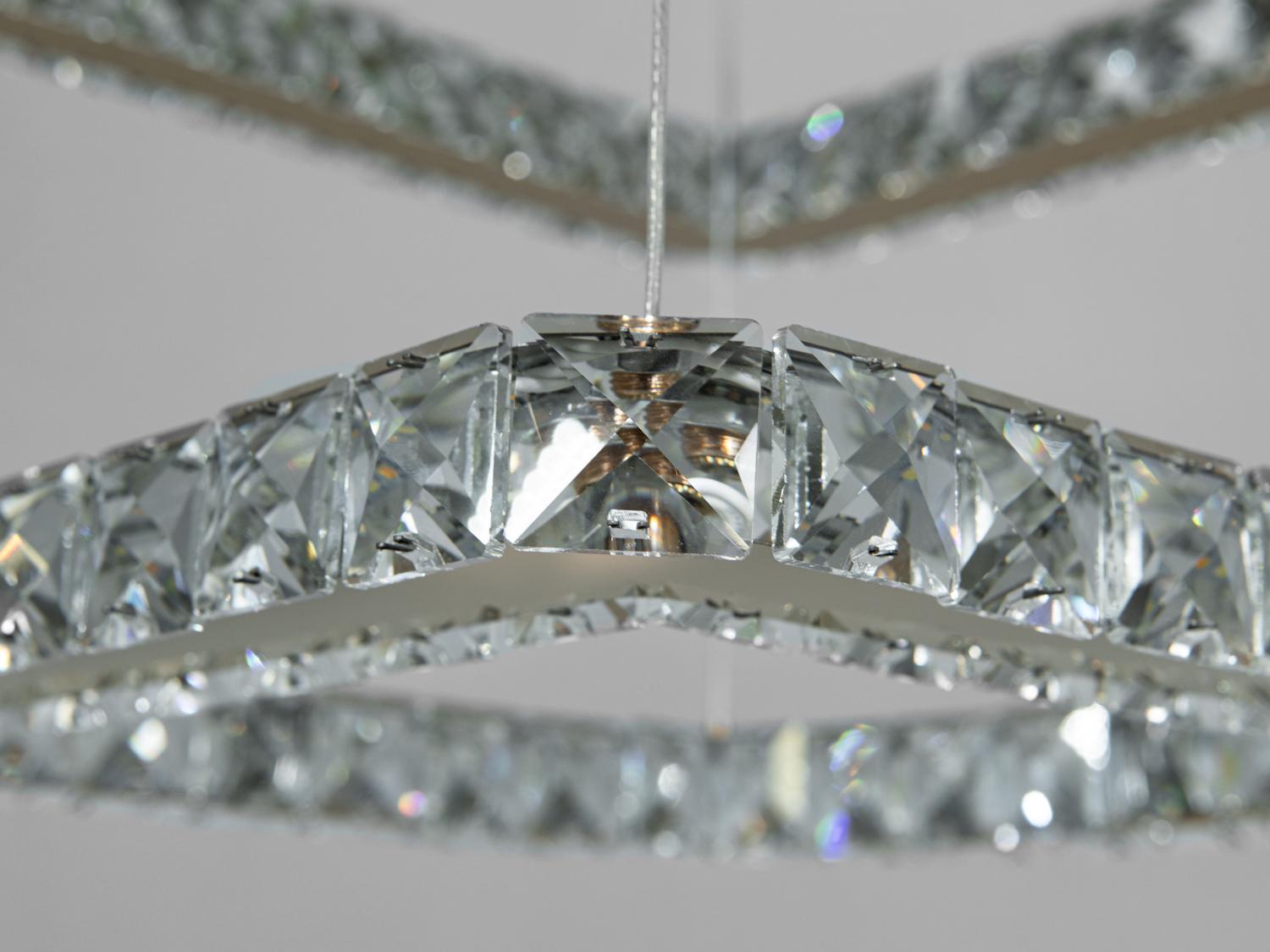 Люстра хрустальная LED с пультом Золотистый (7223-6W/500+340G) - фото 4 Люстра хрустальная LED с пультом Золотистый (7223-6W/500+340G) - фото 4