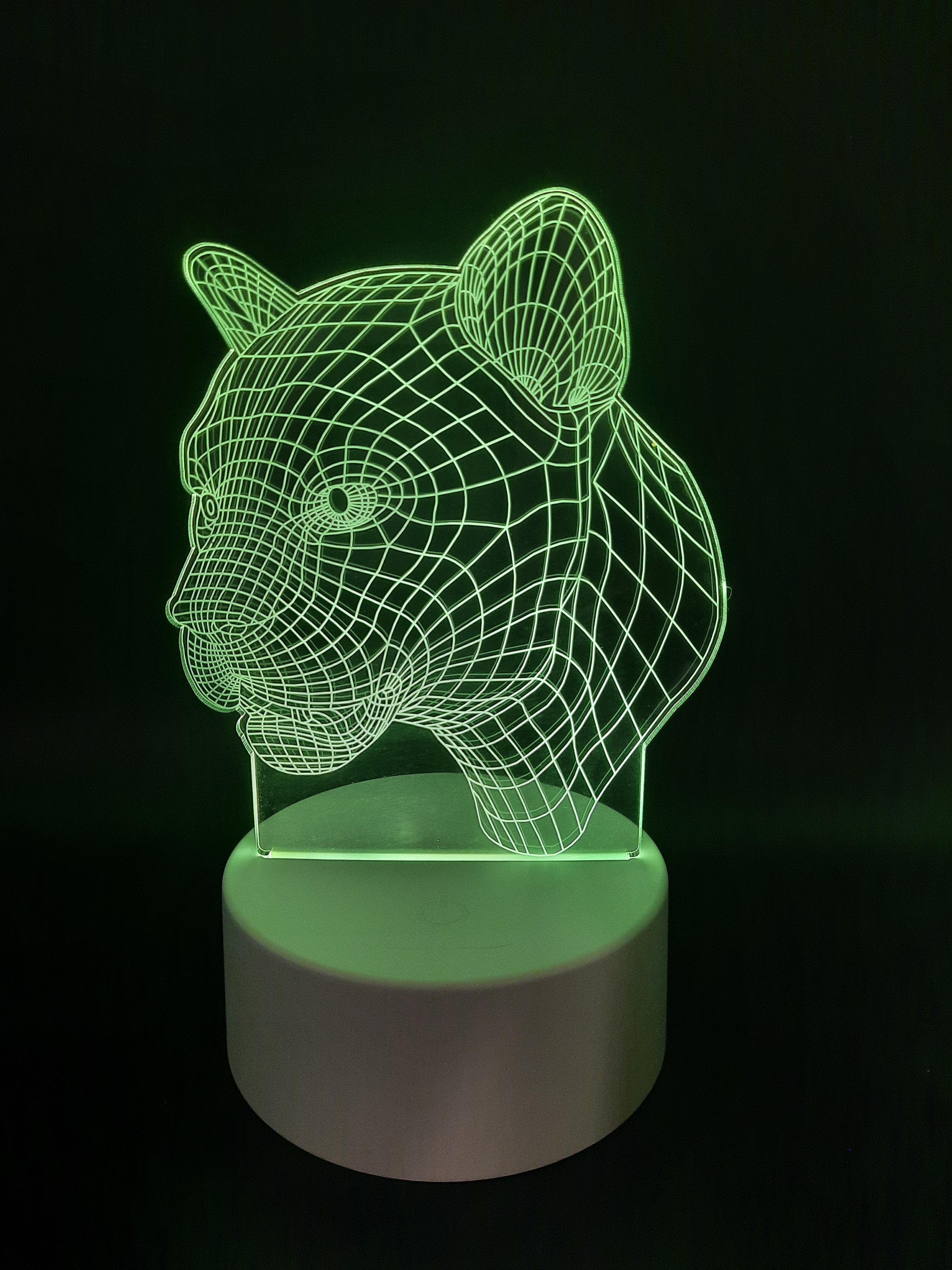 Ночник LED 3D Пума 16 цветов