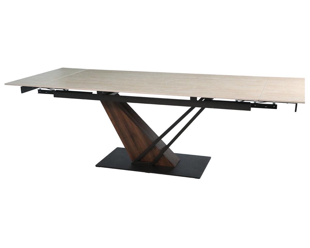 Стол Intarsio Fernando Ceramic 180/240x90 см Травертин матовый/Темный орех (28710942) Стол Intarsio Fernando Ceramic 180/240x90 см Травертин матовый/Темный орех (28710942)