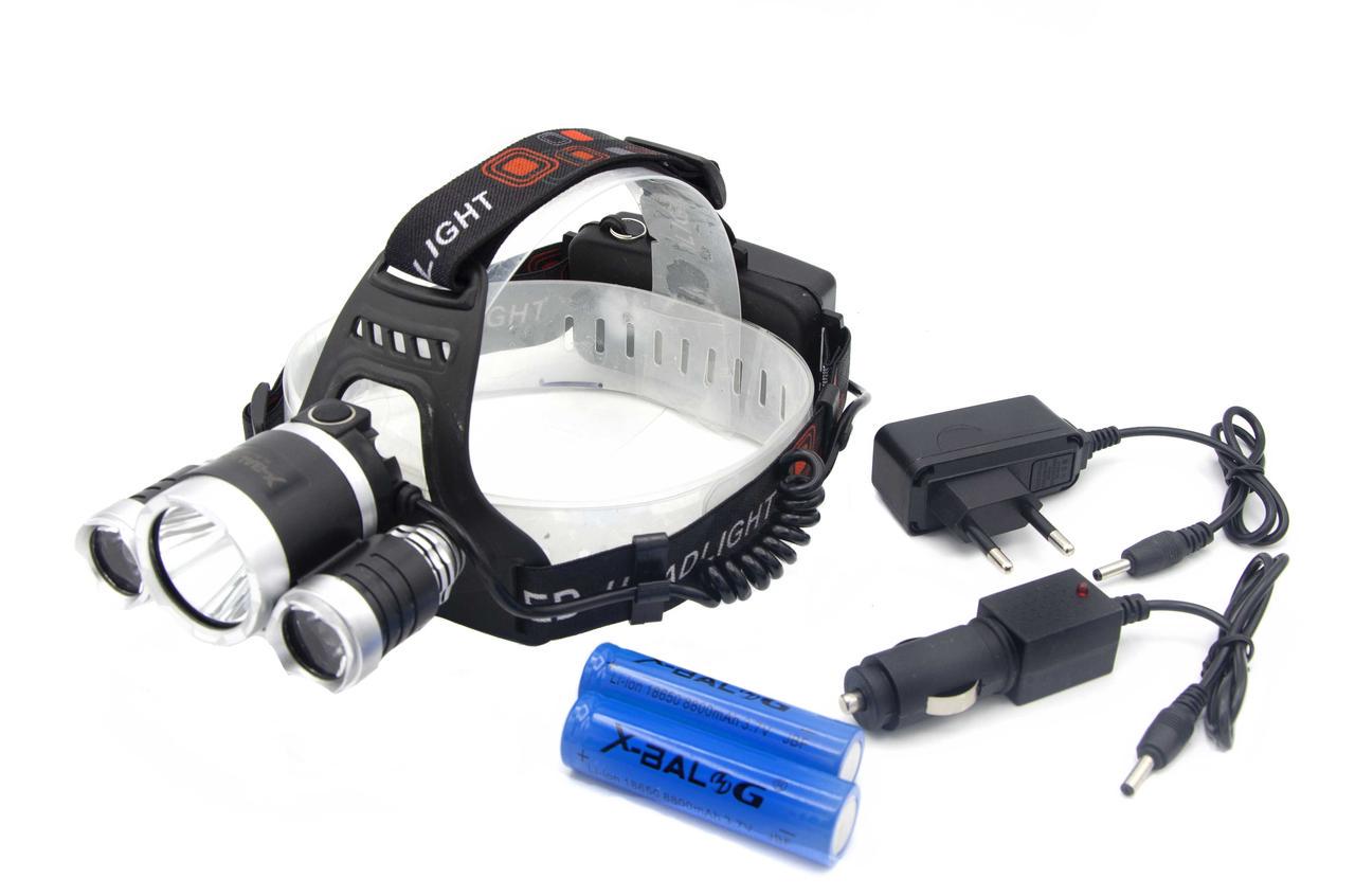 Налобный аккумуляторный фонарь BORUIT RJ3000 T6 LED (t5106)