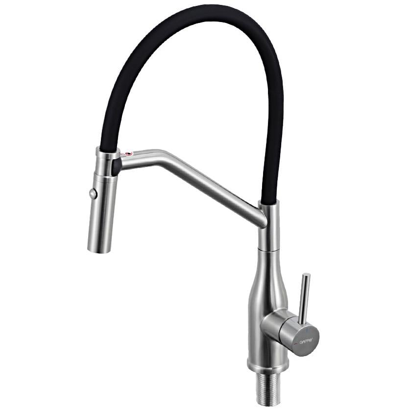 Змішувач для кухні Gappo G4098-15 з гнучким виливом Чорний (238551)