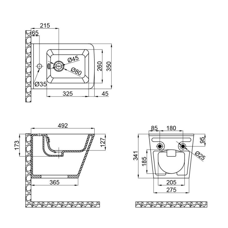 Біде підвісне Q-tap Tern 485x345x330 QT1755052FW White (VD00042537) - фото 2