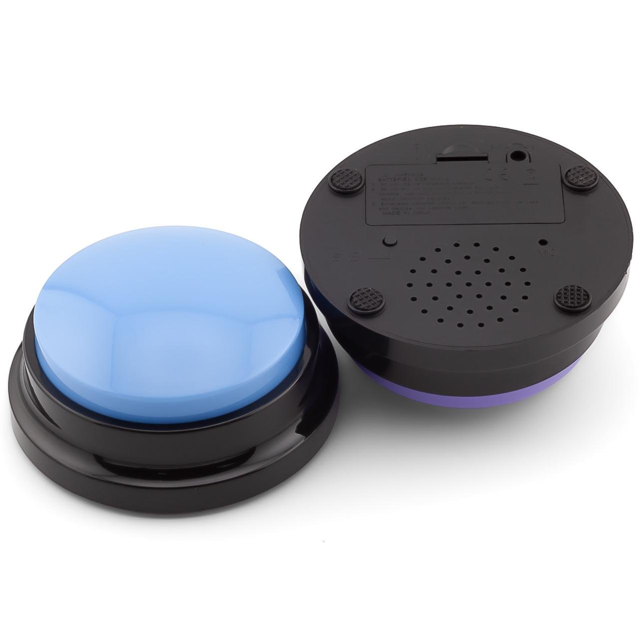 Кнопка голосовая интерактивная с функцией записи 9х4,5 см Голубой (ИК9045к21) - фото 3