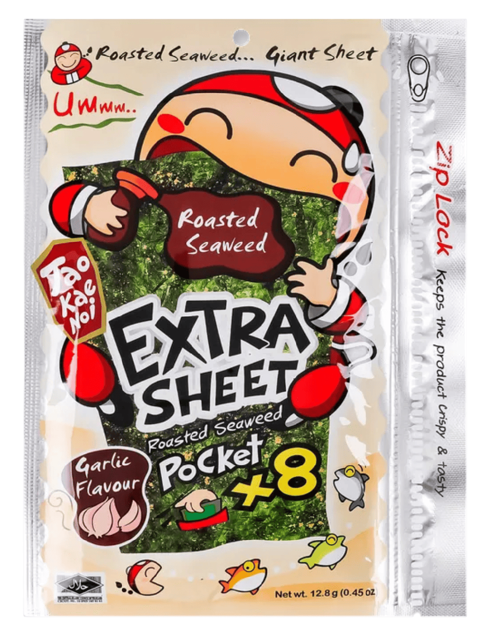 Чипсы Нори Tao Kae Noi Extra Sheet Pocket x8 гarlic Flavor 12,8 г (2898212616)