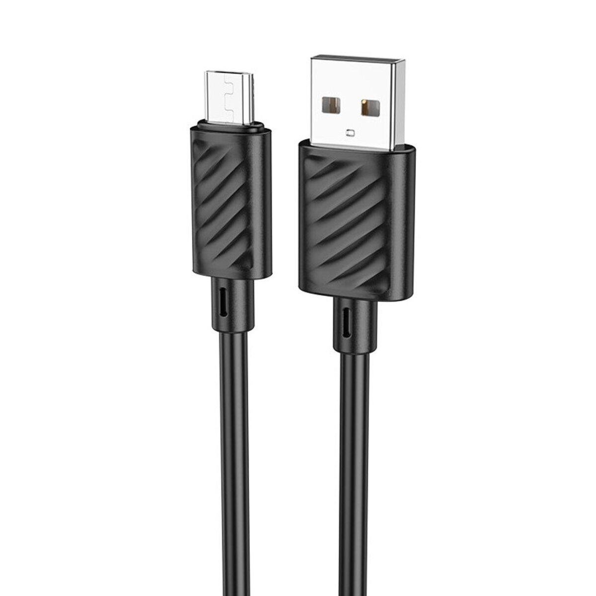 Кабель Hoco X88 Gratified Charging Data Cable USB to MicroUSB 2,4A 1 м Black (6931474783325)