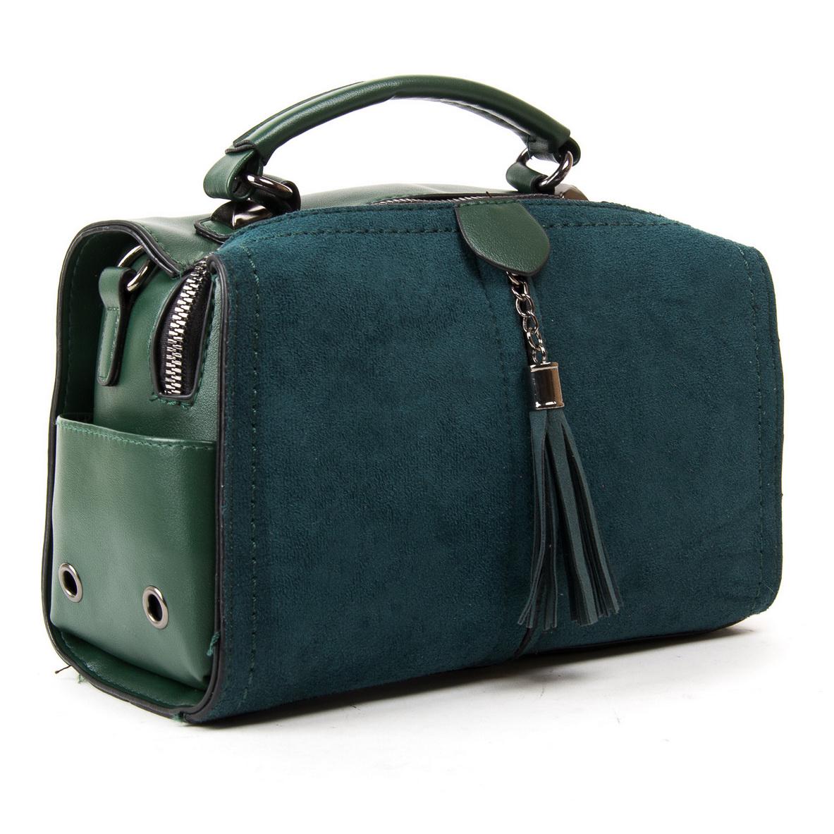 Женская модельная сумка из замша Fashion 53377 Зеленый - фото 1