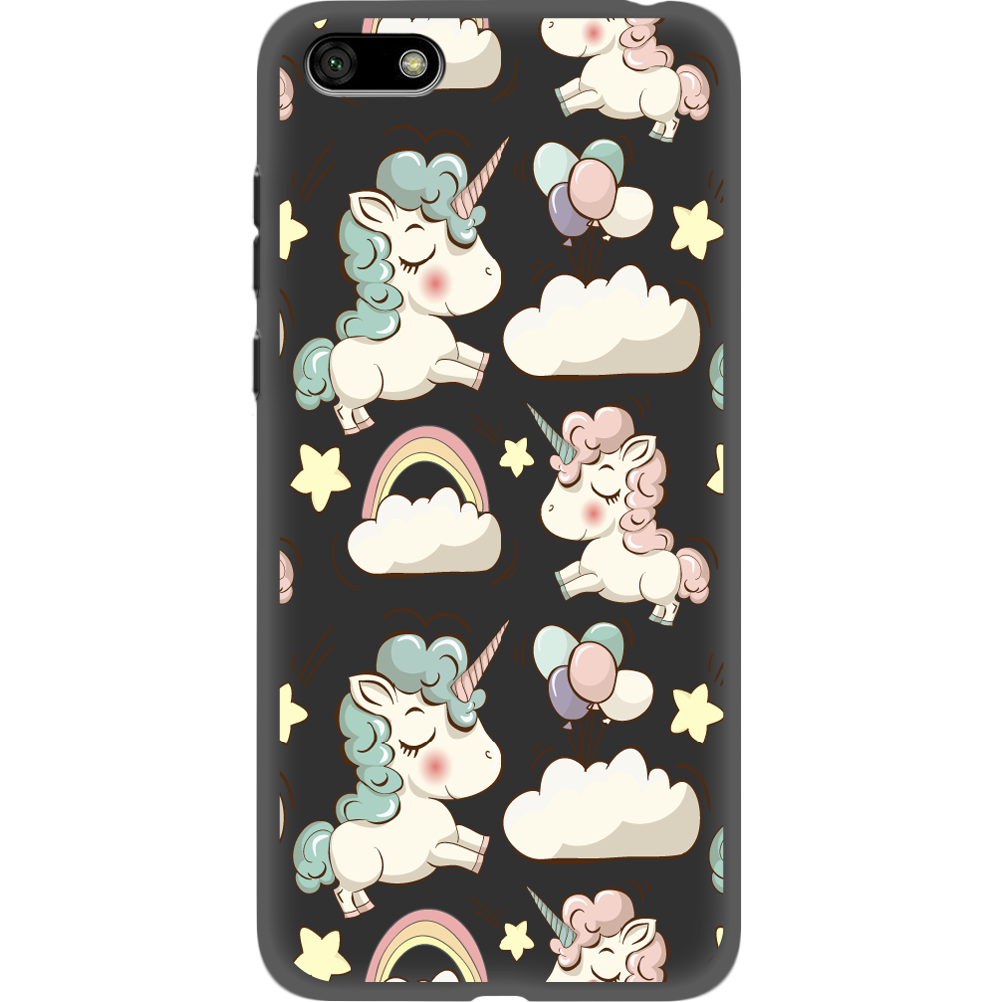 Чехол BoxFace Huawei Y5 2018 Unicorns Черный силикон (33370-cc2-34776)