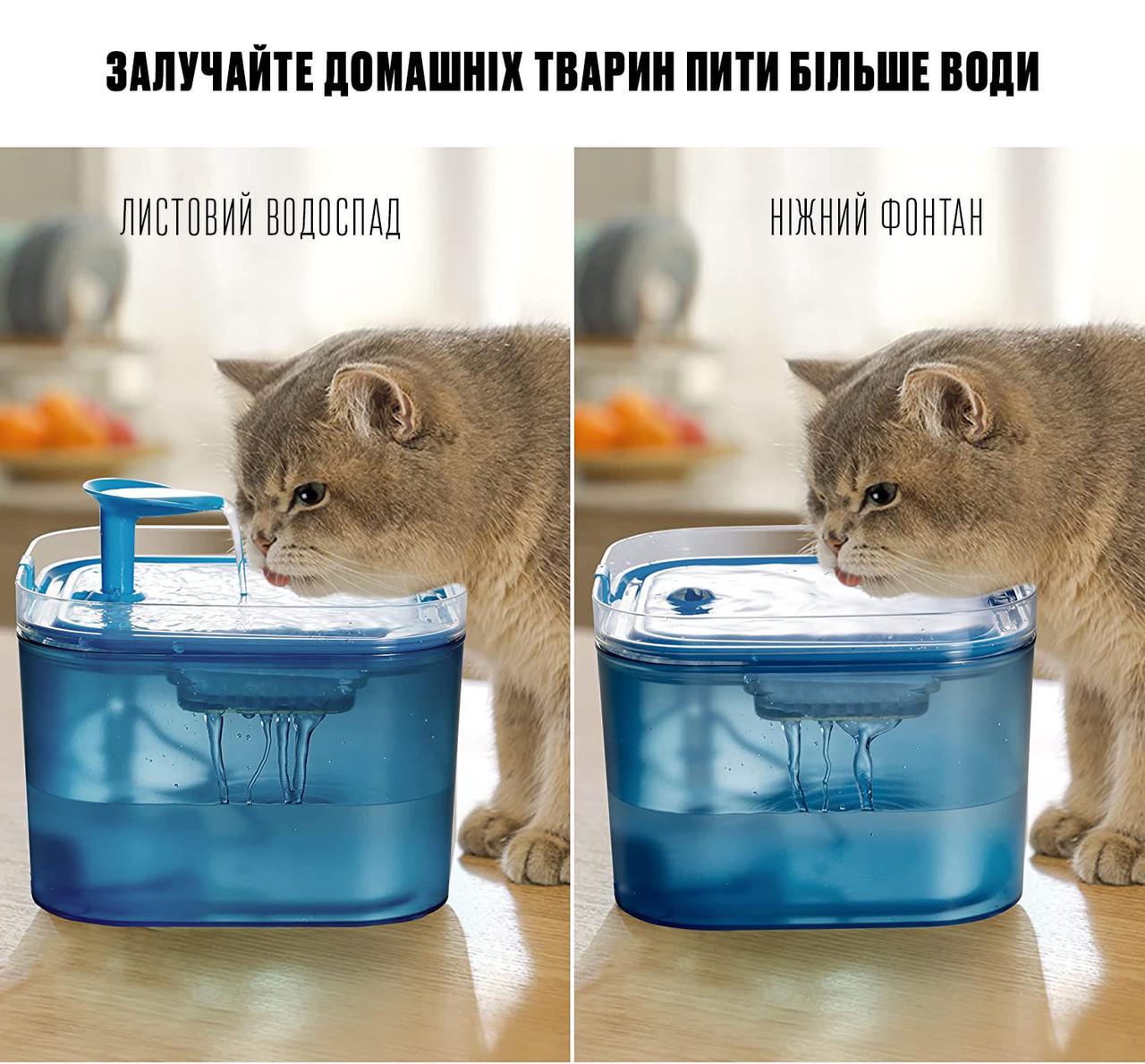 Поилка фонтан для кошек и собак Petory 2,2 л с фильтром Голубой (1830392699) - фото 3 Поилка фонтан для кошек и собак Petory 2,2 л с фильтром Голубой (1830392699) - фото 3