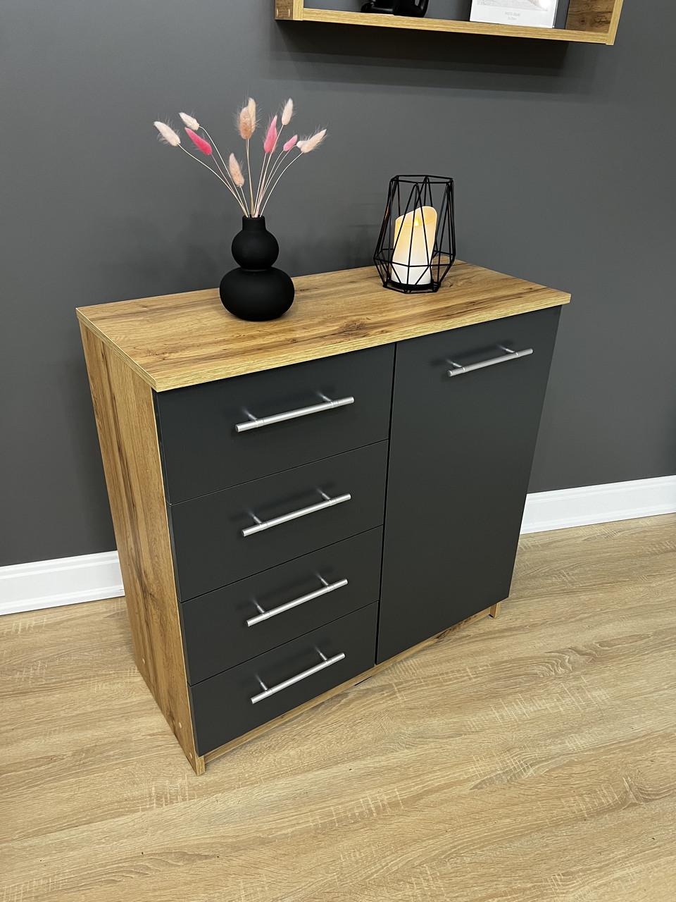 Комод Стандарт 4+1 800х792х350 мм Дуб Аппалачі/Антрацитовий - фото 6