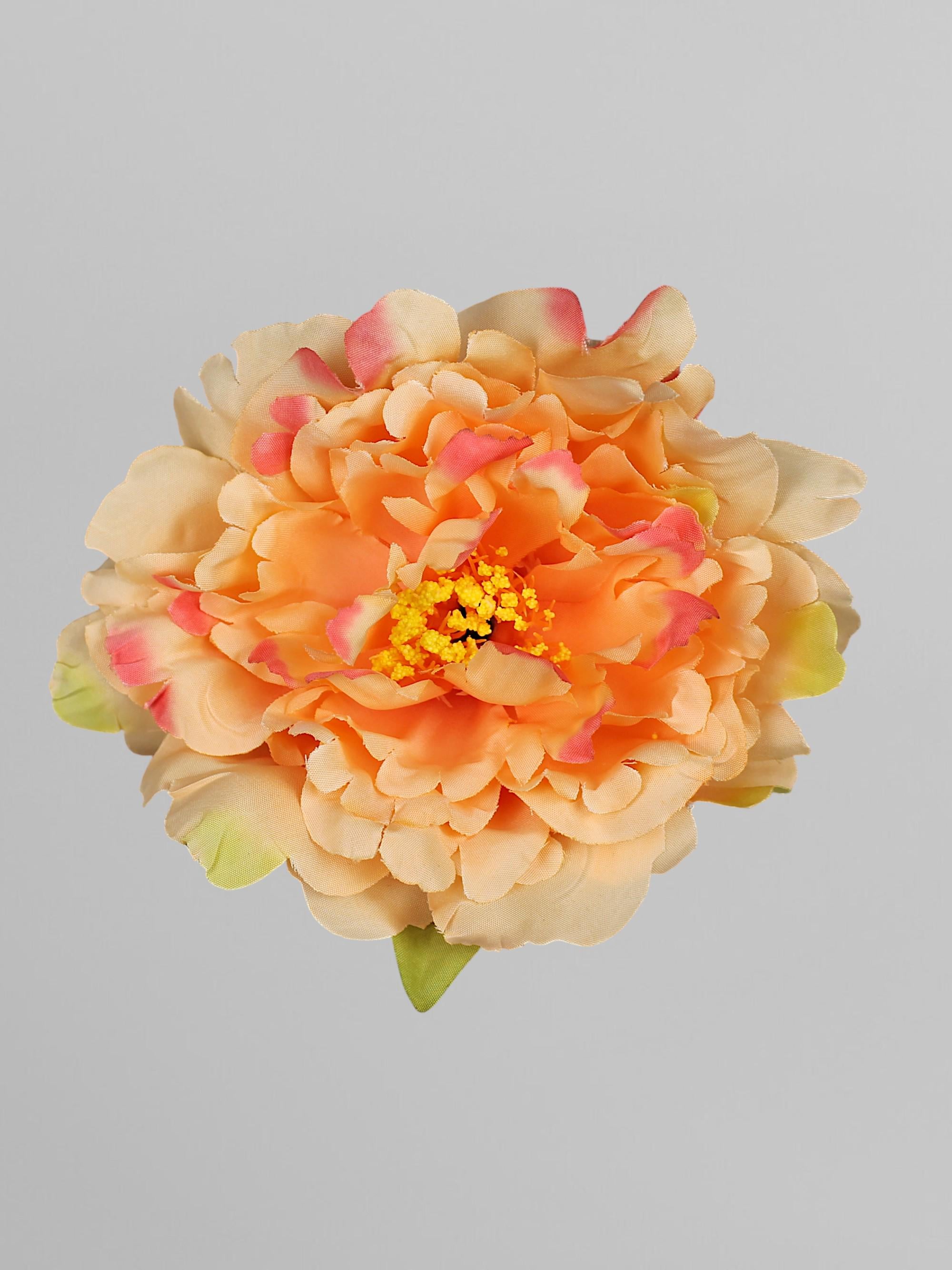 Искусственная головка пиона раскрыта 12 см Персиковый (К05049)