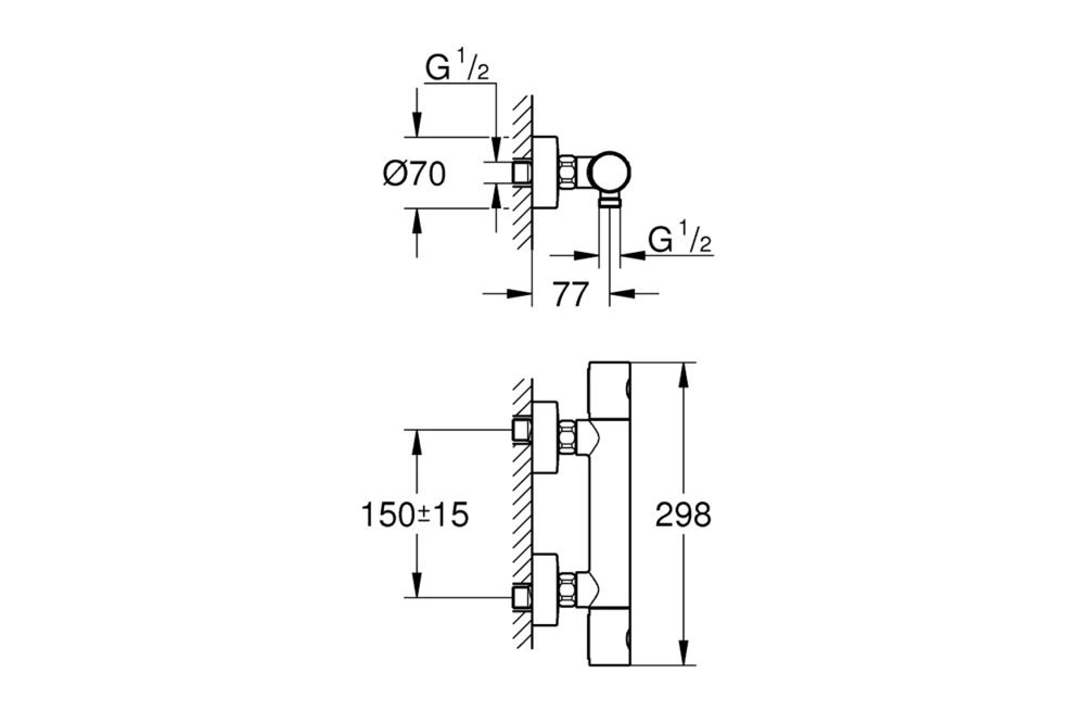 Смеситель для душа Grohe QuickFix Precision Get 34773000 (23057185) - фото 2