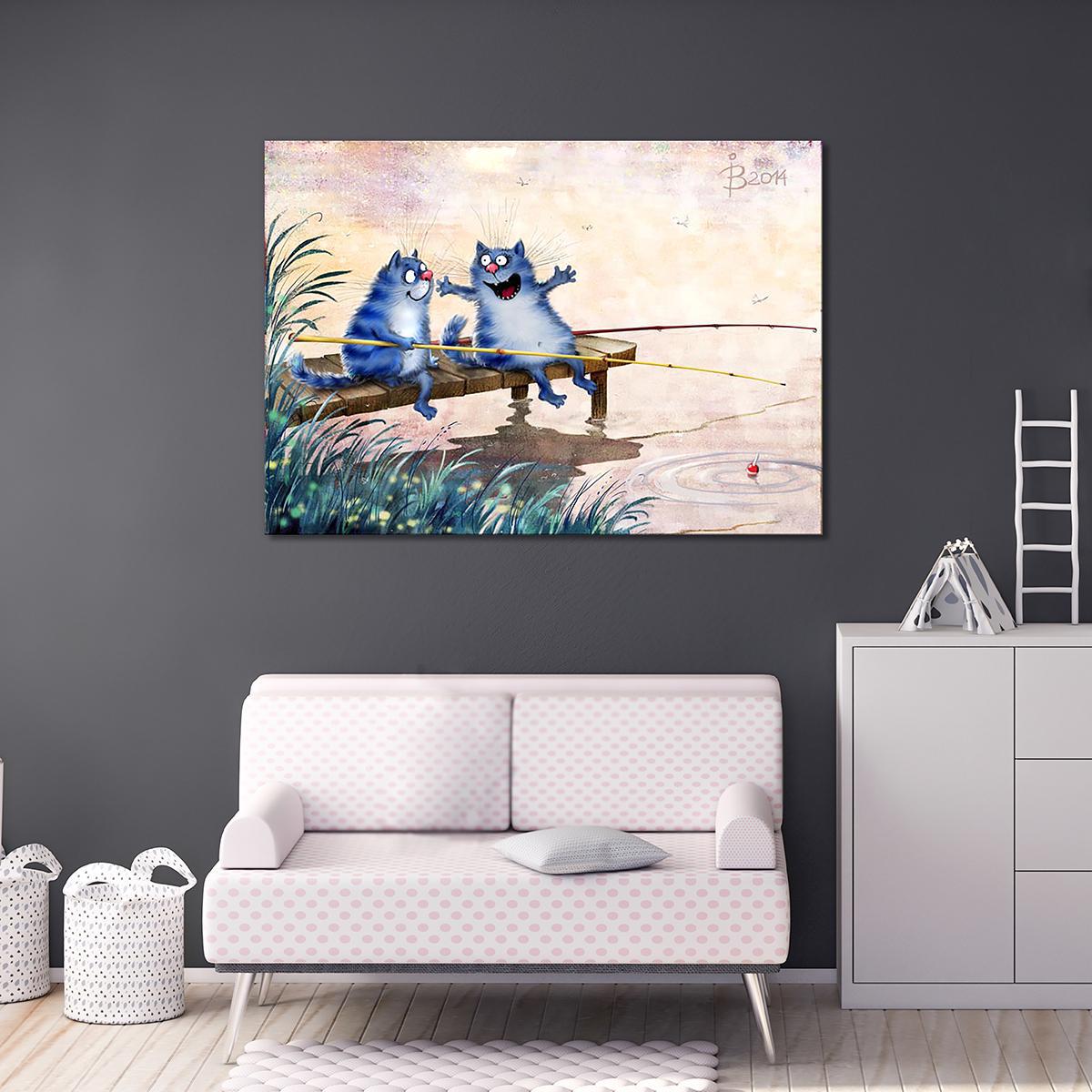 Модульная картина Дружбаны на рыбалке 1 модуль 50x75 см (_rinaz_20141539)