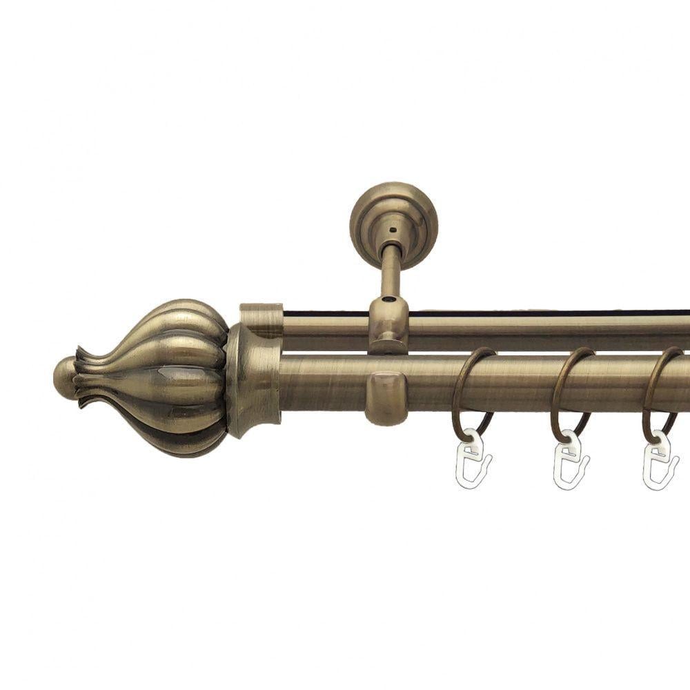 Карниз Orvit Таджа двухрядный гладкий 200 см Антик (7524137)