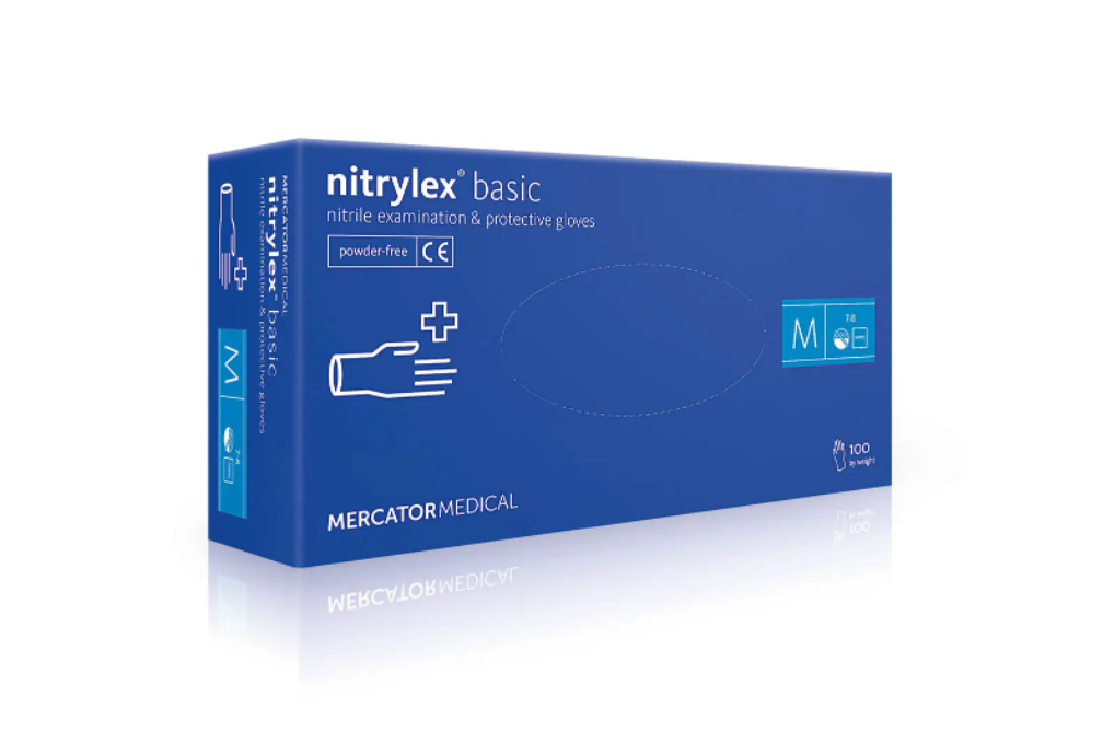 Нітрилові рукавички Nitrylex Basic M Blue