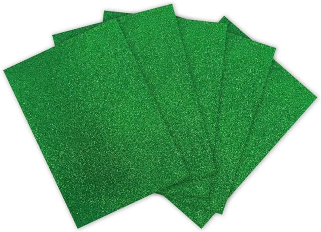 Набір фоамірану кольорового із глітером, А4 GL-EVA-1.5-ADH-040 1,5 мм 5 арк. Зелений (MTT-190715)