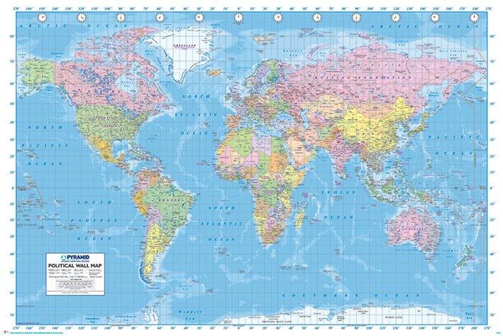 Постер плакат Карта Світу/World Map 61x91,5 см