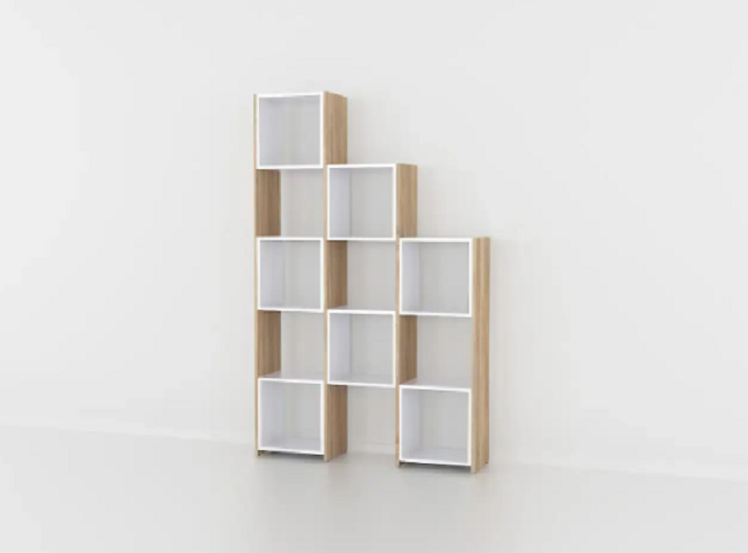 Стеллаж для разделения комнаты на 11 ячеек Белый/Дуб сонома (P49а) - фото 1