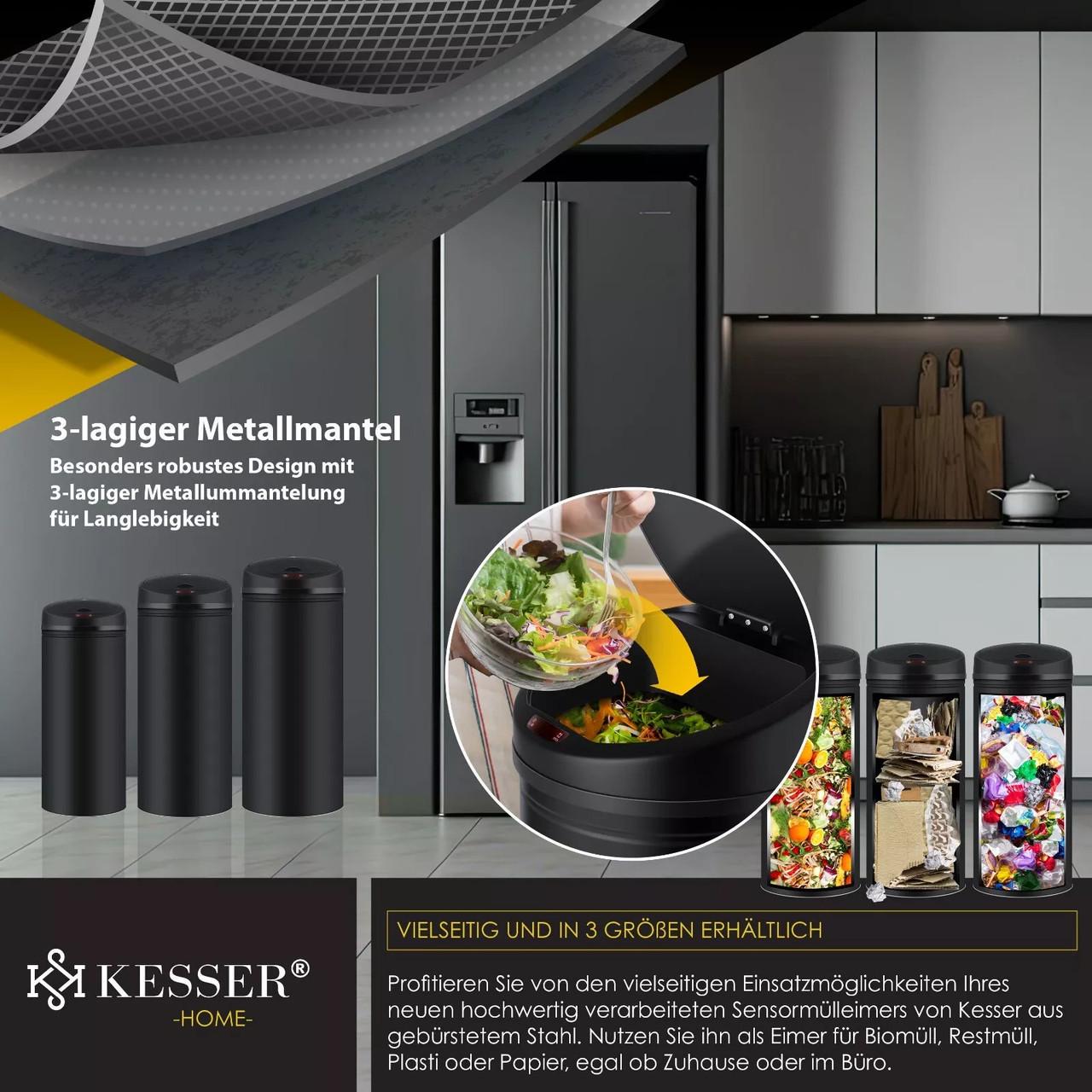 Мусорное ведро с автоматическим датчиком KESSER из нержавеющей стали 56 л Black - фото 8 Мусорное ведро с автоматическим датчиком KESSER из нержавеющей стали 56 л Black - фото 8