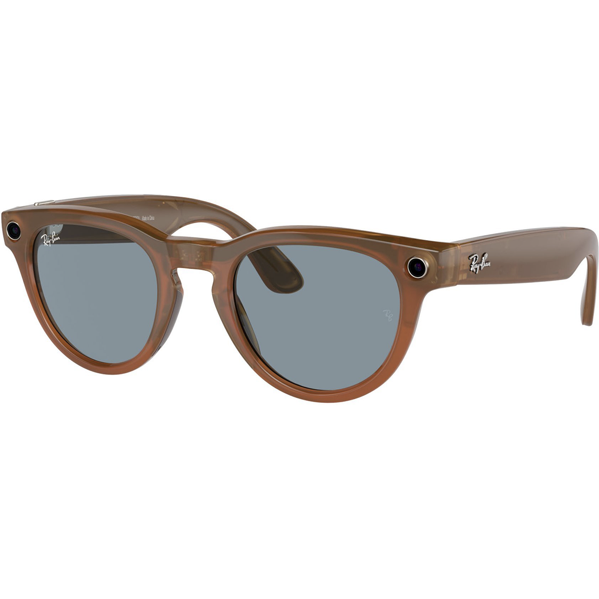 Смарт-очки Ray-Ban Meta Headliner Shiny Caramel Transparent Frame/Teal Blue Lenses RW4009 670680 50-23