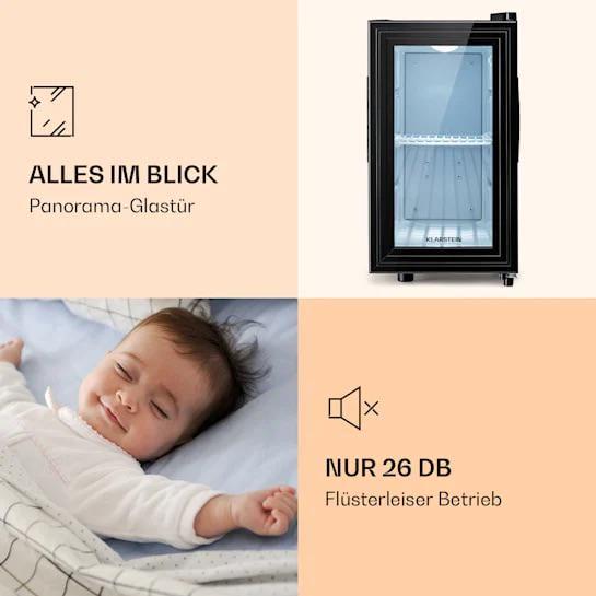 Холодильник-вітрина KLARSTEIN Brooklyn 23 Slim Fridge LED міні-бар 23 л Чорний (10039904) - фото 4