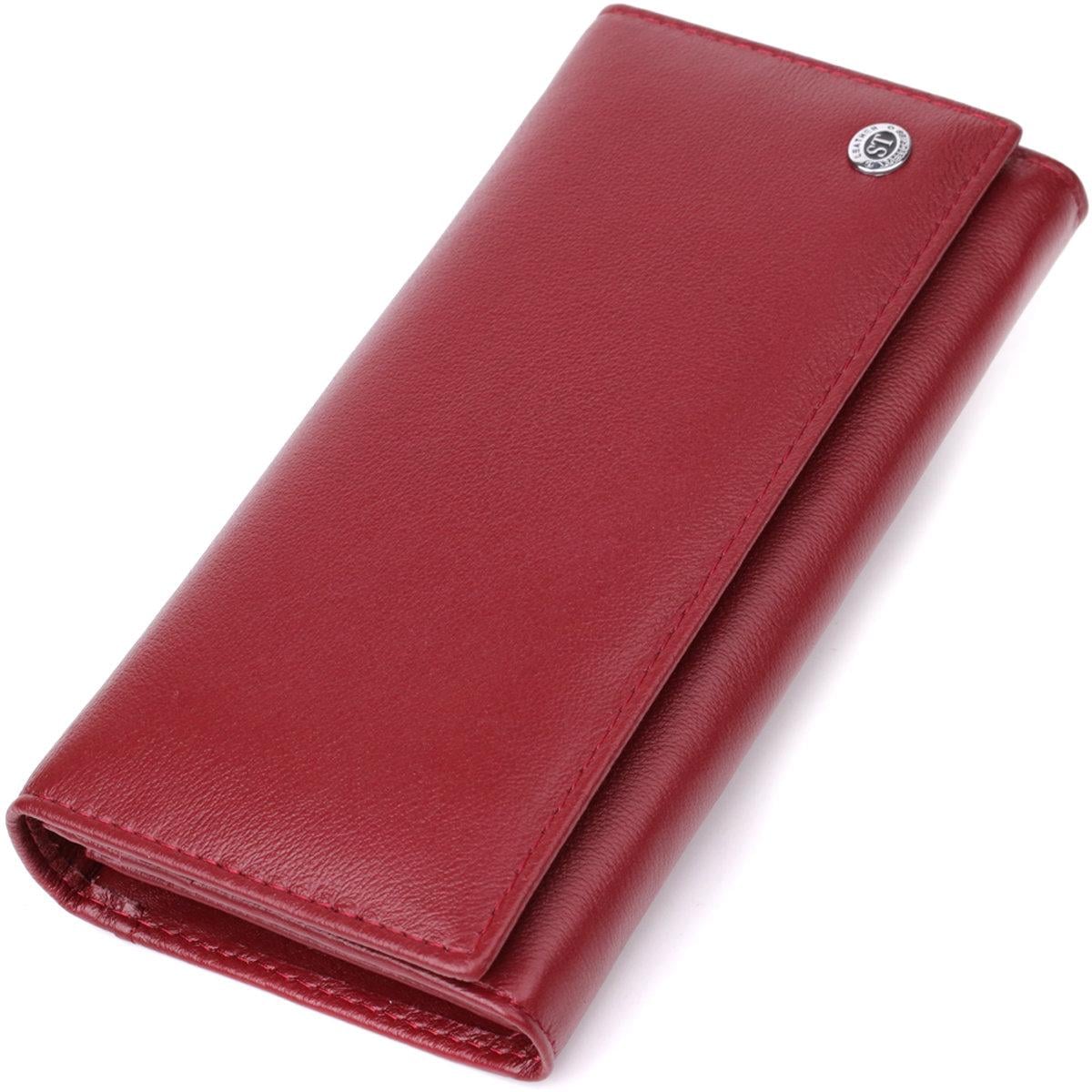 Гаманець жіночий ST Leather 23089 двоскладний з натуральної шкіри Бордовий (168-136-23089)